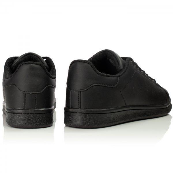Μαύρα Sneakers Μονόχρωμα Δερματίνης